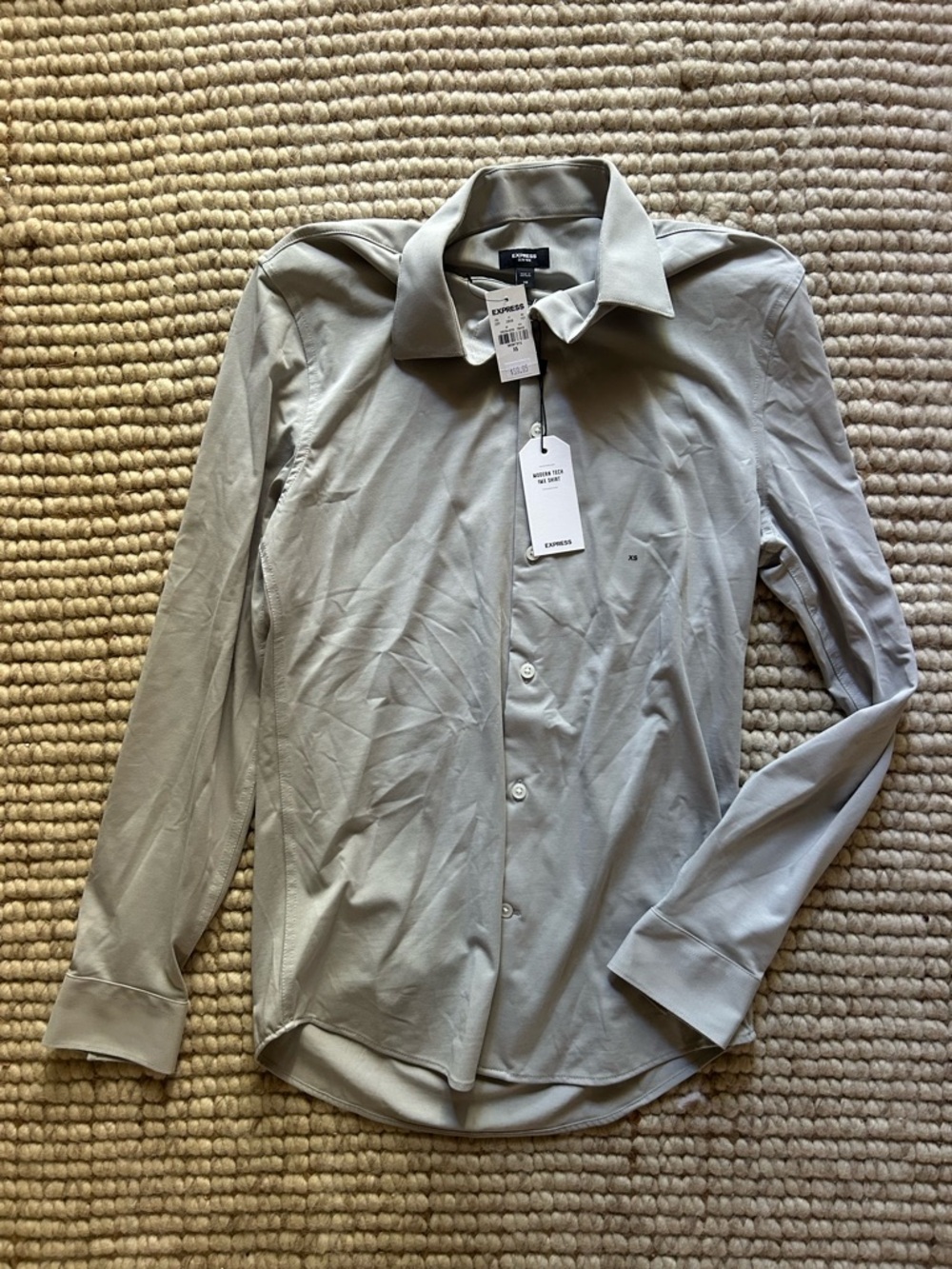 Express Men's Light Blue Shirt with Classic Collar